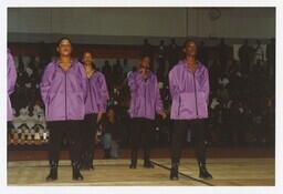 A Step Team on a Basketball Court at the Homecoming Step Show, 1992