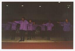 A Step Team on a Basketball Court at the Homecoming Step Show, 1992