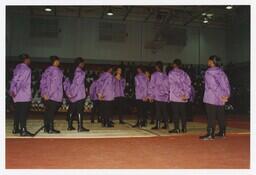 A Step Team on a Basketball Court at the Homecoming Step Show, 1992