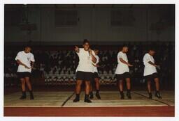 A Step Team on a Basketball Court at the Homecoming Step Show, 1992