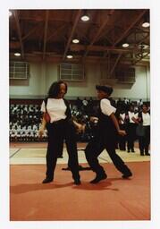 A Step Team on a Basketball Court at the Homecoming Step Show, 1992