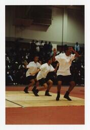 A Step Team on a Basketball Court at the Homecoming Step Show, 1992