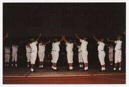 A Step Team on a Basketball Court at the Homecoming Step Show, 1992