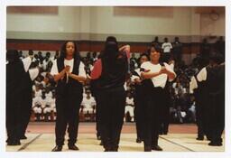 A Step Team on a Basketball Court at the Homecoming Step Show, 1992