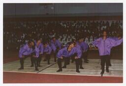 A Step Team on a Basketball Court at the Homecoming Step Show, 1992