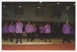 A Step Team on a Basketball Court at the Homecoming Step Show, 1992