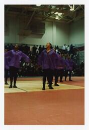 A Step Team on a Basketball Court at the Homecoming Step Show, 1992