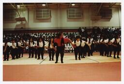 A Step Team on a Basketball Court at the Homecoming Step Show, 1992