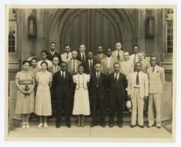 A Group Portrait of James P. Brawley and Deans of Frisk University, 1938