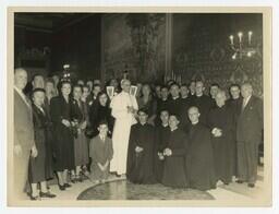 A Portrait of a Religious Group and a Priest, circa 1955