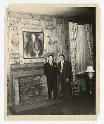 A Portrait of Two Unidentified Men at Fireplace, circa 1950