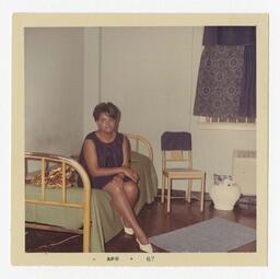 A Member of the Zeta Phi Beta Sorority in a Dorm Room, April 1967