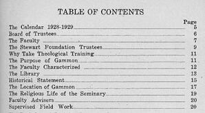 Gammon Theological Seminary Catalogs