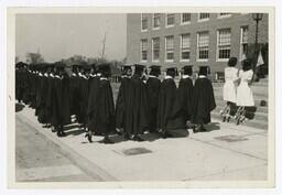 A Procession of Graduates at Commencement, circa 1960