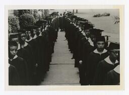 A Procession of Graduates at Commencement, circa 1960