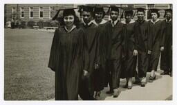 A Procession of Graduates at Commencement, circa 1960