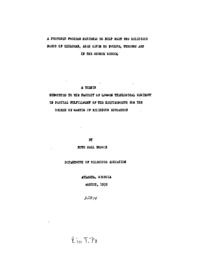 A proposed program designed to help meet the religious needs of children, ages seven to twelve, through art in the church school, 1952