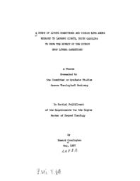 A study of living conditions and church life among Negroes in Laurens County, South Carolina to show the effect of the church upon living conditions, 1957