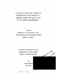 A re-study of rural Negro churches in Northumberland County, Virginia, to ascertain changes from 1944 to 1964, and the present characteristics, 1965