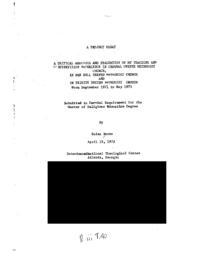 A critical analysis and evaluation of my teaching and supervision experience in Central United Methodist Church, in Ben Hill United Methodist Church and in Trinity United Methodist Church from September 1971 to May 1973, 1973