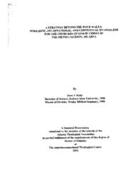 A strategy beyond the four walls: Wholistic, incarnational, and contextual evangelism for the Churches of God in Christ in the Metro Jackson, MS area., 2001