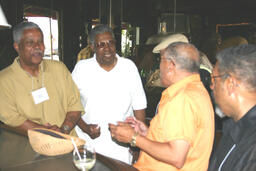 David Scott, Alfred Parker, Harry Banks, and an Unidentified Man, Harlem River Houses Reunion, June 9, 2005