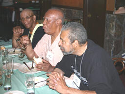 Wally Anderson, Bert Fitzgerald, and Clyde Morgan, Harlem River Houses Reunion, June 9, 2005