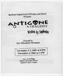 Antigone Program, November 1-4, 2001