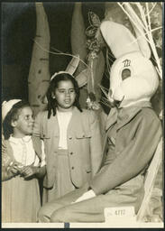 Brazeal's Daughters, Aurelia and Ernestine, at Bunnyland, circa 1948