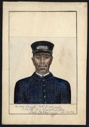 Pullman Porter Drawing by Hale Woodruff, October 17, 1979