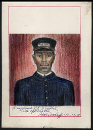 Pullman Porter Drawing by Hale Woodruff, October 17, 1979