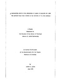 A comparative study of the influences of Jesus of Nazareth and John the Baptist from their births to the writing of the four gospels, 1951