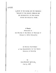 A study of the social and the religious message of the prophet Jeremiah and its implications for the present social and religious order, 1952