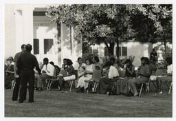 An Audience in Front of Clement Hall at Commencement, 1990