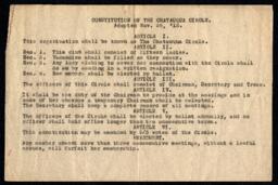 Chautauqua Circle Constitution, November 25, 1913