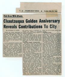 "Chautauqua Golden Anniversary," May 26, 1963