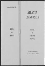 Atlanta University's SLIS Announcements, 1965-1966