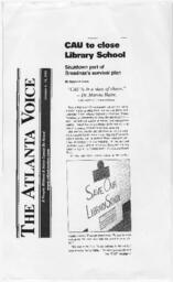 "CAU to Close Library School," The Atlanta Voice, October 4-10, 2003