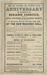 126th Anniversary Birthday of Benjamin Banneker, 1858