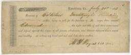 Slave Receipt from from H. S. Rogers to C. I. Bliss, July 31, 1863