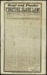 Read and Ponder The Fugitive Slave Law Flyer, 1850