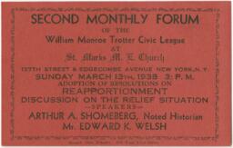 Second Monthly Forum, March 1938