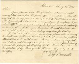 Correspondence Between B. T. Fendall and William Stone, February 24, 1841