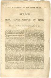 Speech Delivered by Henry Wilson to the Senate, May 21, 1860