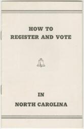 "How to Register and Vote in North Carolina", 1943