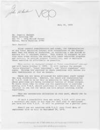 Correspondence from John Lewis to Juanita Jackson, July 31, 1973