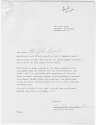 Correspondence from Fannie Lou Hamer to John Lewis, September 30, 1971