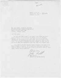 Correspondence from John Hulett to John Lewis, October 11, 1971