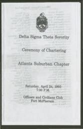 Delta Sigma Theta Sorority Ceremony of Chartering Program, April 24, 1993