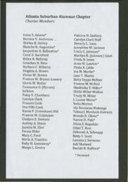 Atlanta Suburban Alumnae Chapter Member List, circa 2012